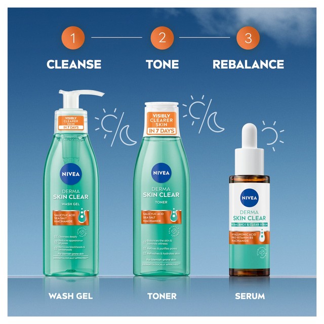 Nivea Derma Skin Clear Wash Gel 150ml, imported from the UK