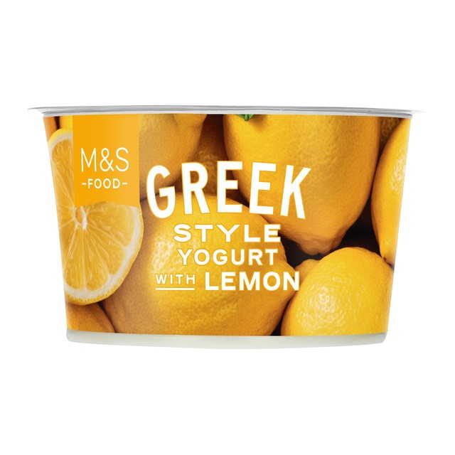 M&S Greek style yogurt with lemon 140g, imported from the UK