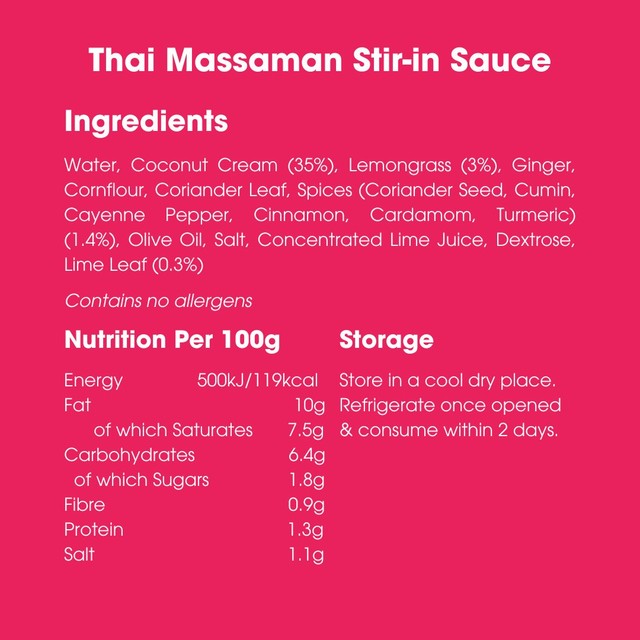 Bay's Kitchen Thai Massaman stir-in sauce 260g - British product