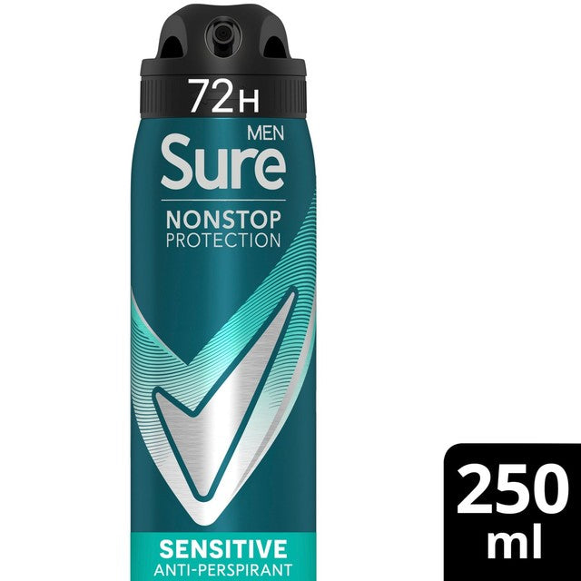 Sure men sensitive anti-perspirant deodorant spray 250ml (British brand)