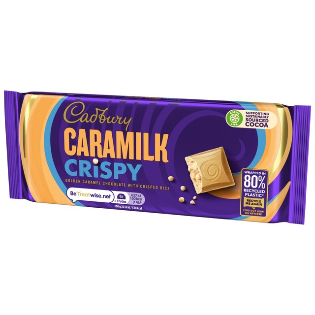 Cadbury Caramilk Crisp white chocolate bar 85g - British product