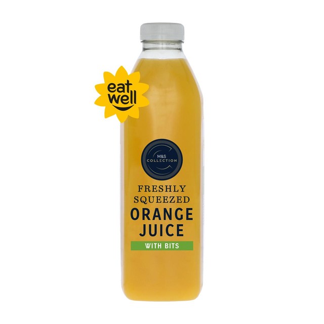 M&S orange juice with bits 1L, imported from the UK