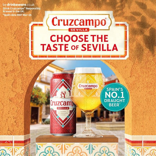 Cruzcampo Sevilla Lager 18 x 440ml cans - British product