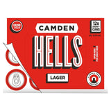 Camden Hells Lager beer cans - British product