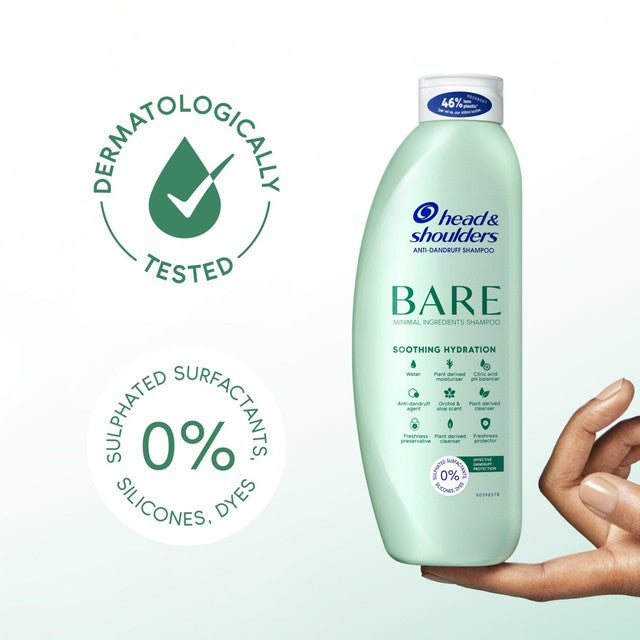 Head & Shoulders Bare Soothing Hydration Shampoo 400ml, UK version