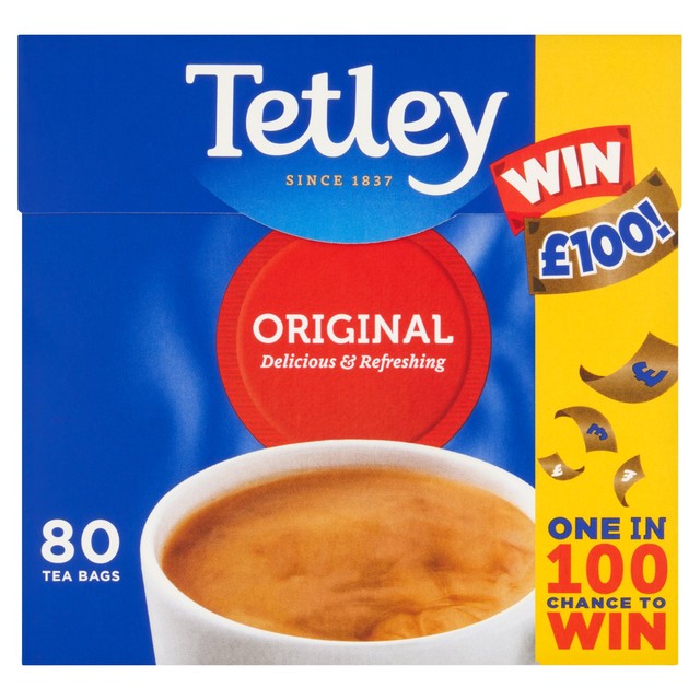 Tetley Black Tea Bags 80 Bags (British brand)