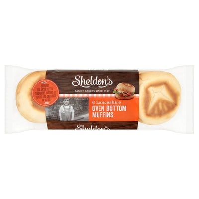 M&S Sheldon's Lancashire White Oven Bottom Muffins 6 Pack- Buy online at McGrocer