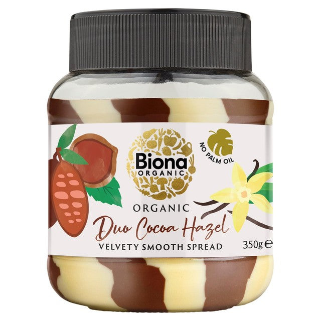 Biona Organic Duo Chocolate Hazelnut Spread 350g - British product
