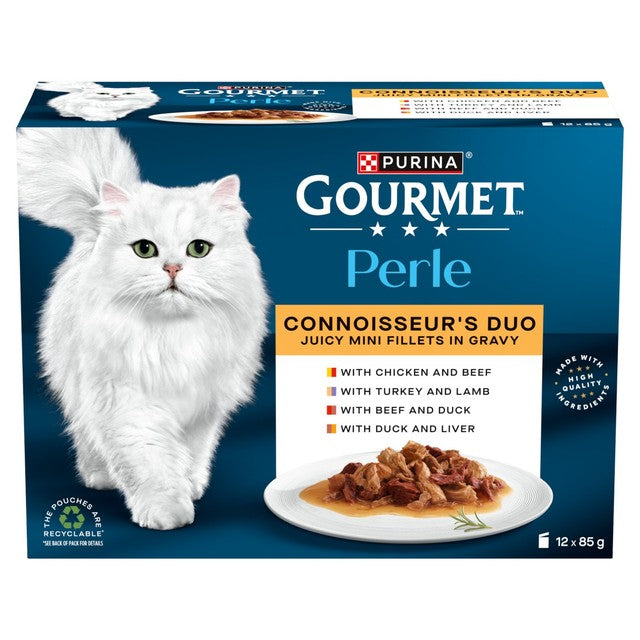 Gourmet Perle Connoisseur's Collection wet cat food in gravy 12 x 85g, UK version