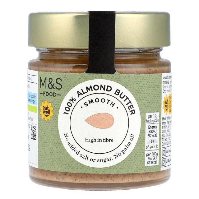 M&S smooth almond butter 227g, imported from the UK