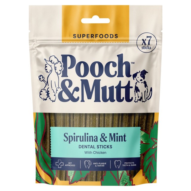 Pooch & Mutt superfood dental sticks 251g, imported from the UK