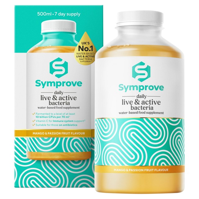 Symprove probiotic drink supplement mango and passion fruit flavour 500ml (British brand)