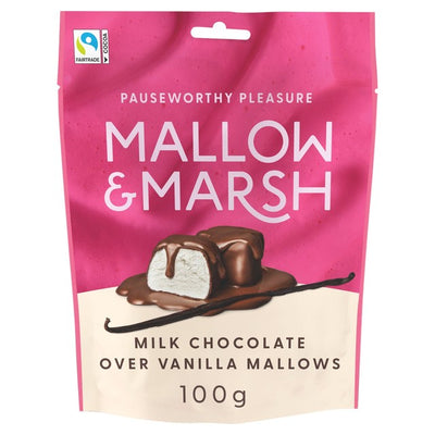 M&S Mallow & Marsh Vanilla Marshmallows Coated in Milk Chocolate 100g- Buy online at McGrocer