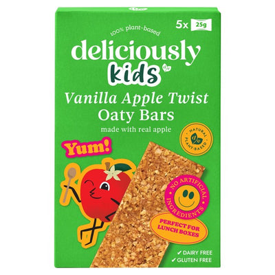 M&S Deliciously Ella Kids Vanilla Apple Twist Baked Flapjack Oat Bars 5 x 25g- Buy online at McGrocer