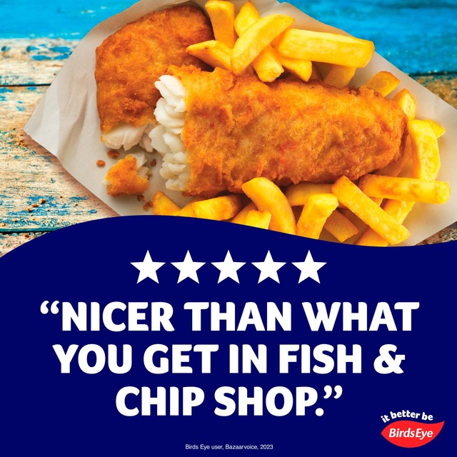 Birds Eye MSC battered haddock fillets 400g - British product