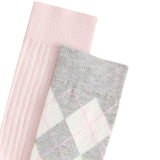 M&S womens argyle crew socks light grey mix (British brand)