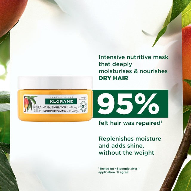 Klorane nourishing hair mask with mango for dry hair 150ml, UK version