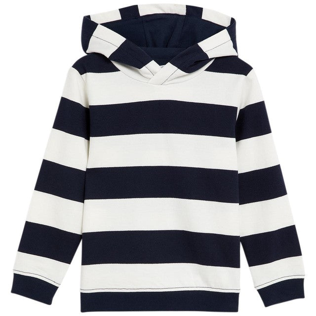M&S boys pure cotton striped hoodie 5-6 years, imported from the UK
