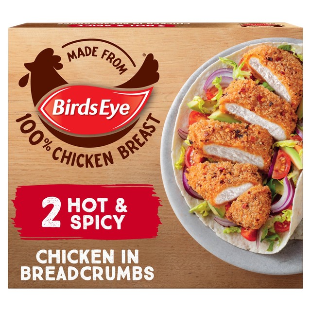 Birds Eye hot & spicy chicken in breadcrumbs 180g - British product