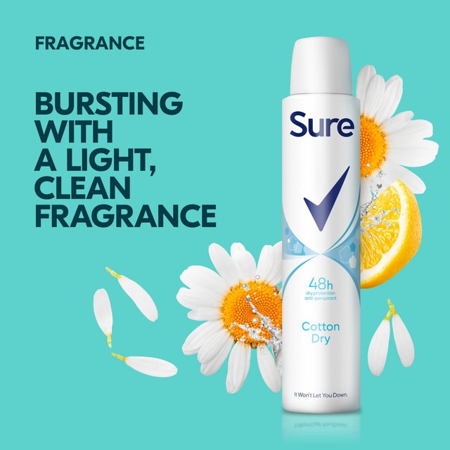 Sure Cotton Dry Anti-Perspirant Deodorant 200ml (British brand)