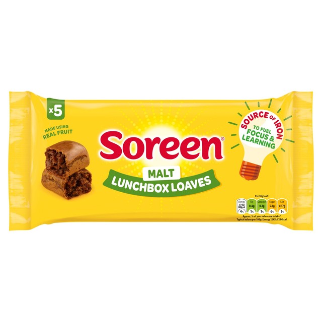 Soreen malt lunchbox loaves 5 x 30g (British brand)
