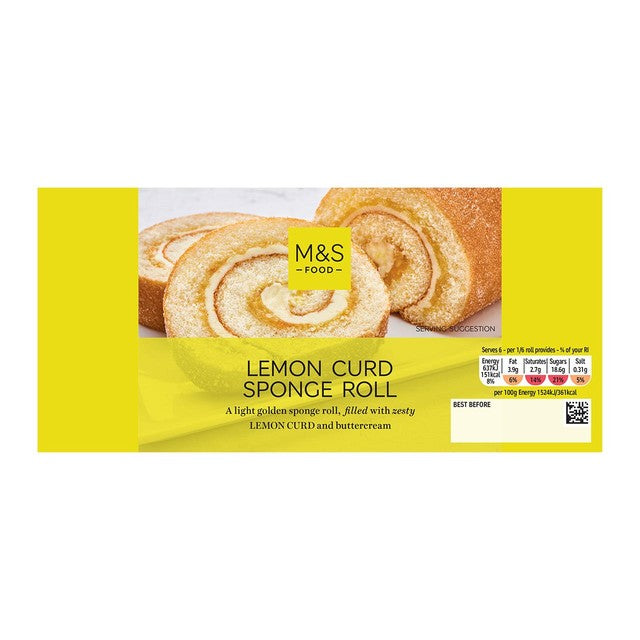 M&S lemon curd sponge roll 250g, imported from the UK