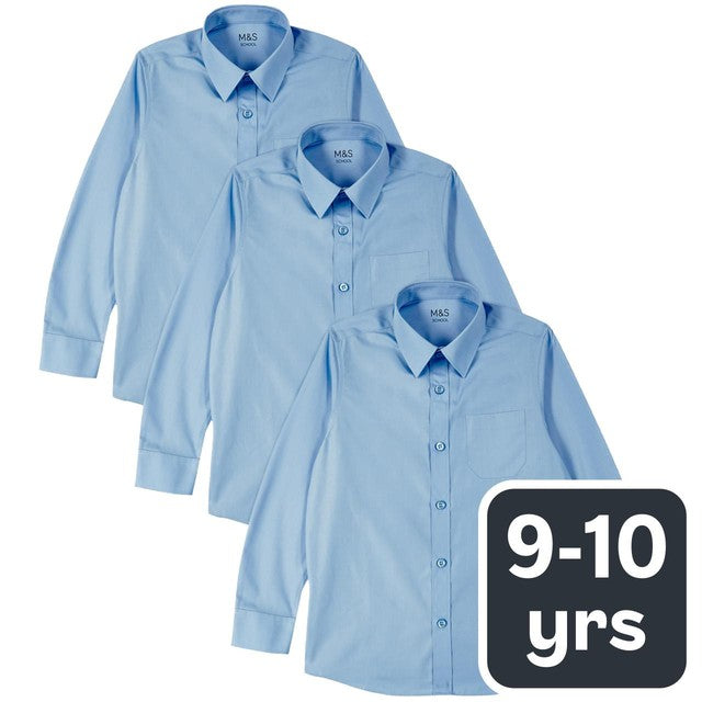 M&S boys shirts blue 9-10 years, imported from the UK