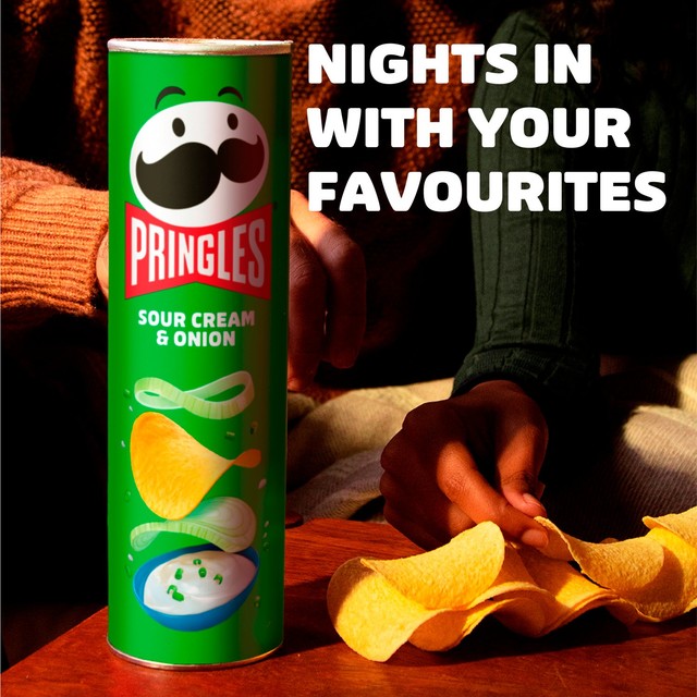 Pringles Sour Cream & Onion crisps 40g, imported from the UK