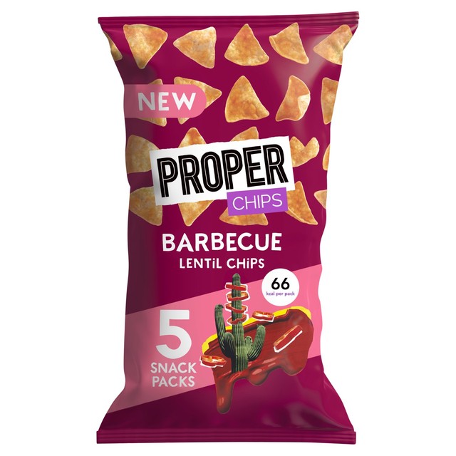 Properchips barbecue lentil chips, imported from the UK