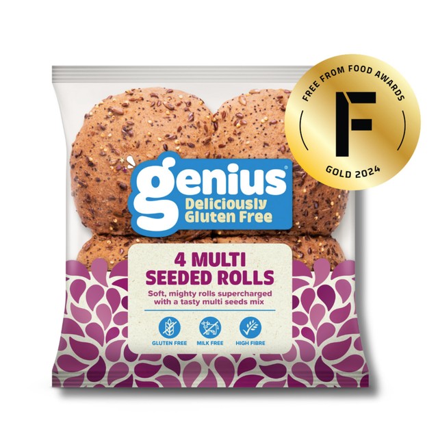 Genius Gluten Free Triple Seeded Rolls, UK version