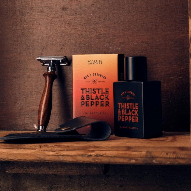 Scottish Fine Soaps Thistle & Black Pepper Eau de Toilette 50ml, imported from the UK