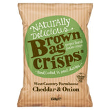 Brown Bag Mature Cheddar and Onion Hand-Cooked Potato Crisps 150g - British product
