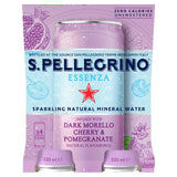 San Pellegrino Essenza cherry and pomegranate flavoured sparkling water 4 x 330ml cans (British brand)