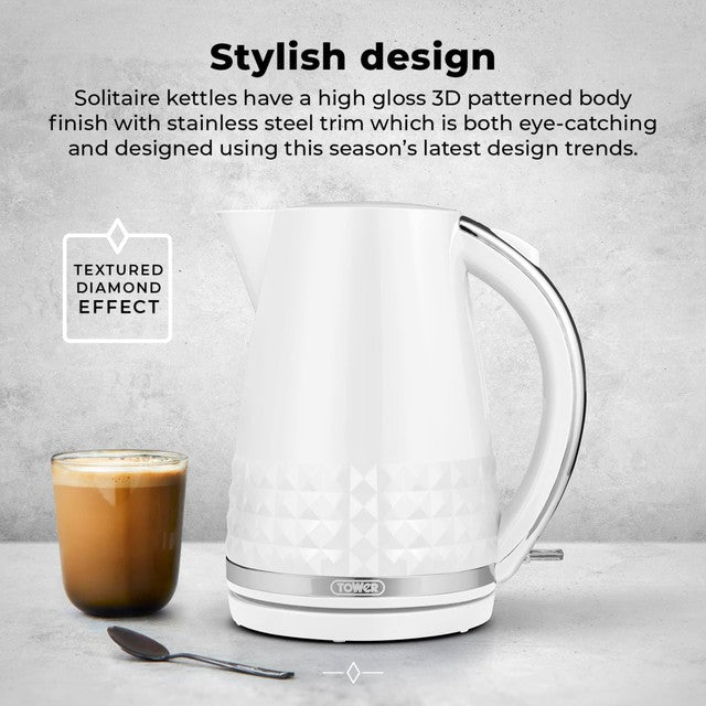 Tower kettle white 1.5L (British brand)