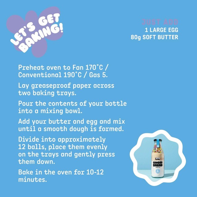 Epic gingerbread cookie baking bottle mix - British product