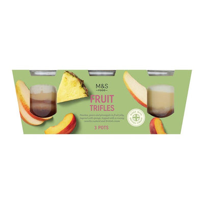 M&S Frukttrifli Pære, Fersken & Ananas Dessertbeger 405g