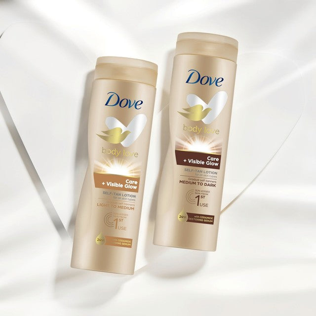 Dove Visible Glow Self Tan Lotion Medium to Dark 400ml - British product
