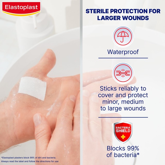 Elastoplast Waterproof Wound Pad Dressing XL - British product