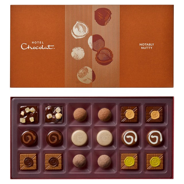 Hotel Chocolat Notably Nutty chocolate box with assorted pralines - British product
