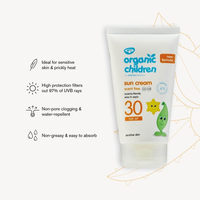 Green People sun cream scent free 150ml, imported from the UK
