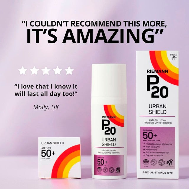 Riemann P20 Sun Cream Urban Shield Face 50ml, imported from the UK