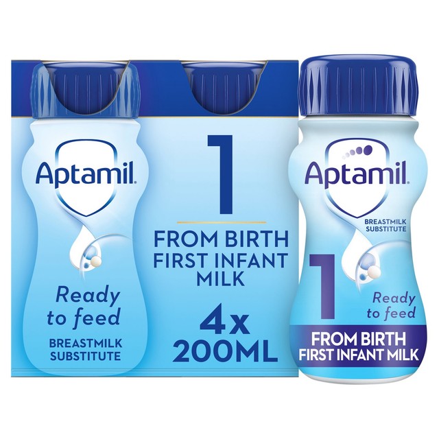 Aptamil First Infant Milk ready-to-feed liquid 4x200ml - British product