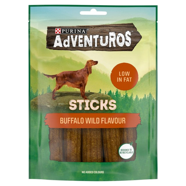 Adventuros Buffalo Sticks dog treats 120g - British product