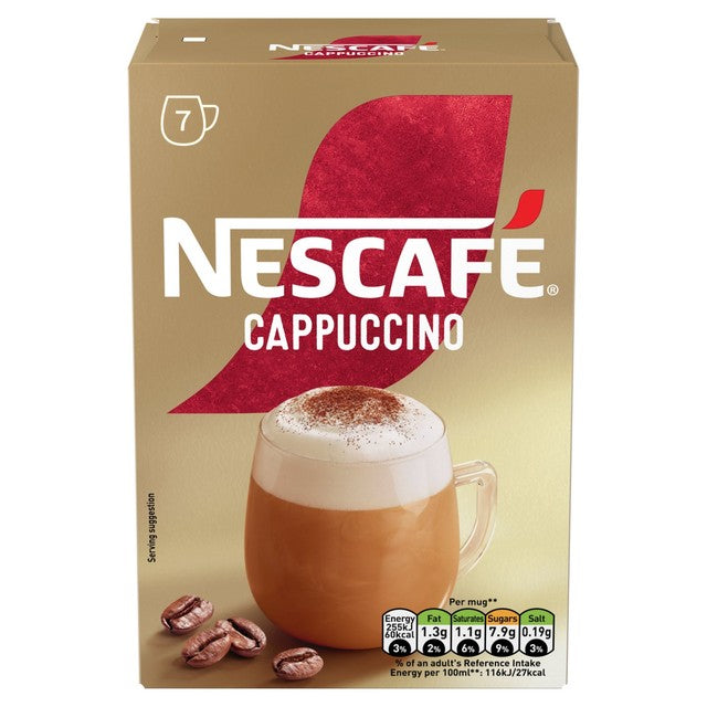 Nescafe cappuccino instant coffee 7 sachets, imported from the UK