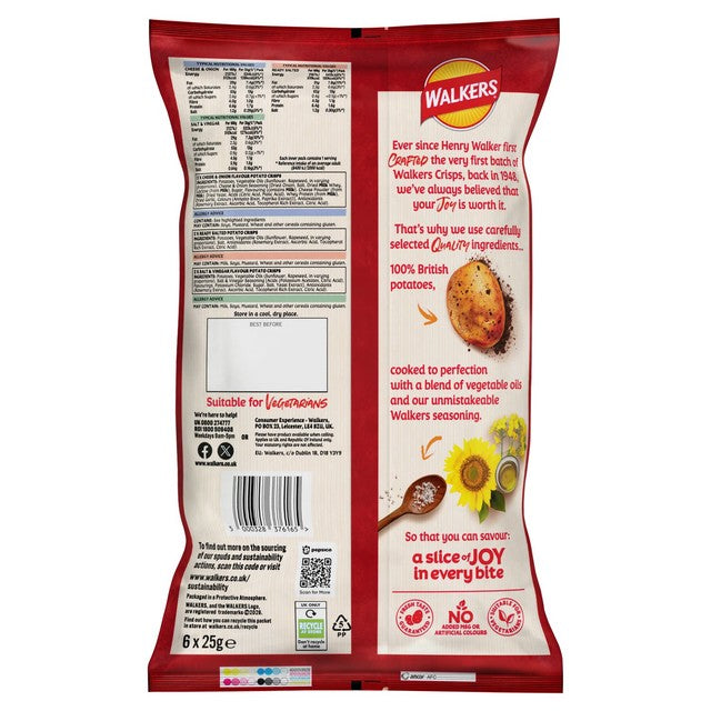 Walkers Classic Variety crisps 6 pack multipack (British brand)