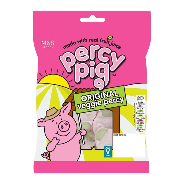 M&S Percy Pig Original Veggie Fruit Gums 170g, imported from the UK