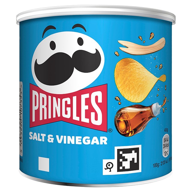 Pringles salt and vinegar crisps 40g can, imported from the UK