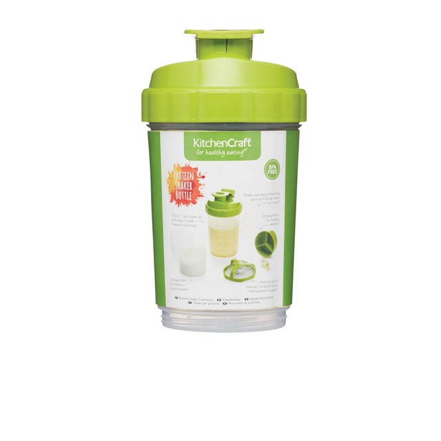 KitchenCraft Healthy Eating Protein Shaker Bottle 575ml, UK version