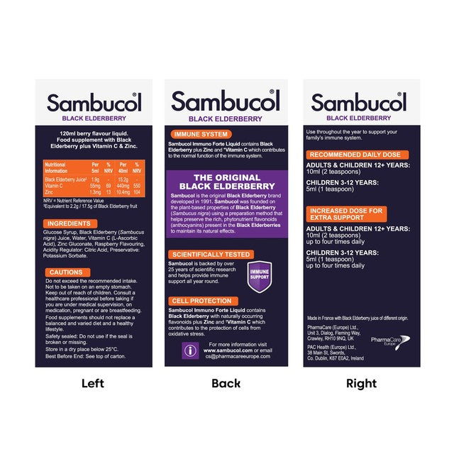Sambucol Immuno Forte Syrup 120ml (British brand)
