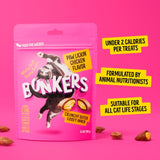 Bonkers crunchy soft cat treats chicken flavour, UK version